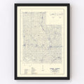 Vintage Map of Caddo County, Oklahoma 1936