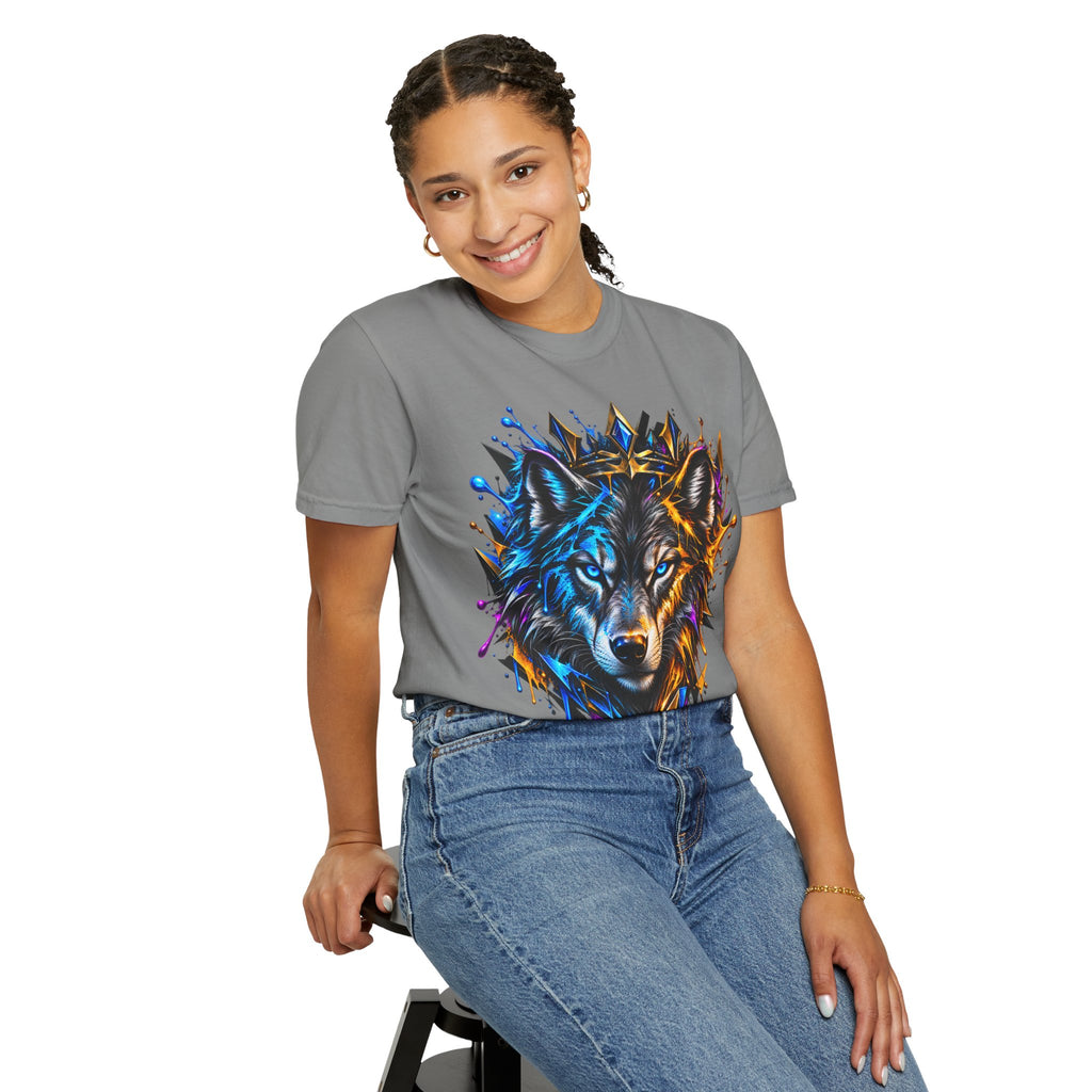 Wolf Head Graphic T-Shirt — Colorful Splash Art Tee