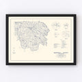 Vintage Map of Marshall County, Oklahoma 1936