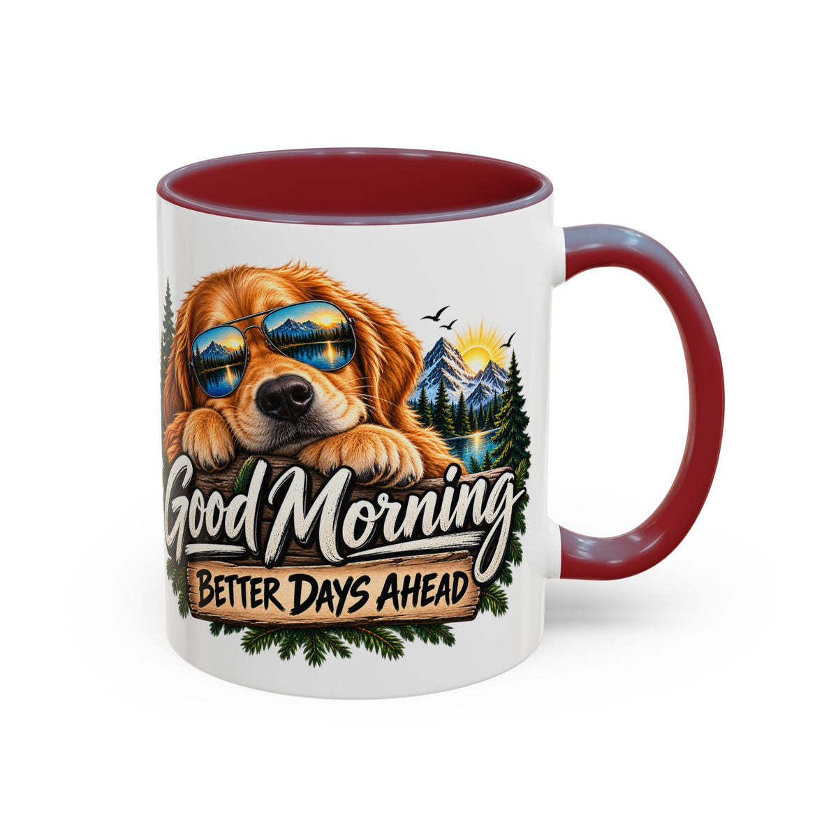 Good Morning Dog Coffee Mug — 'Good Morning, Better Days Ahead' Accent Mug