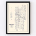 Vintage Map of Seminole County, Oklahoma 1936