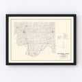 Vintage Map of Jefferson County, Oklahoma 1936