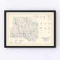 Vintage Map of Johnston County, Oklahoma 1936