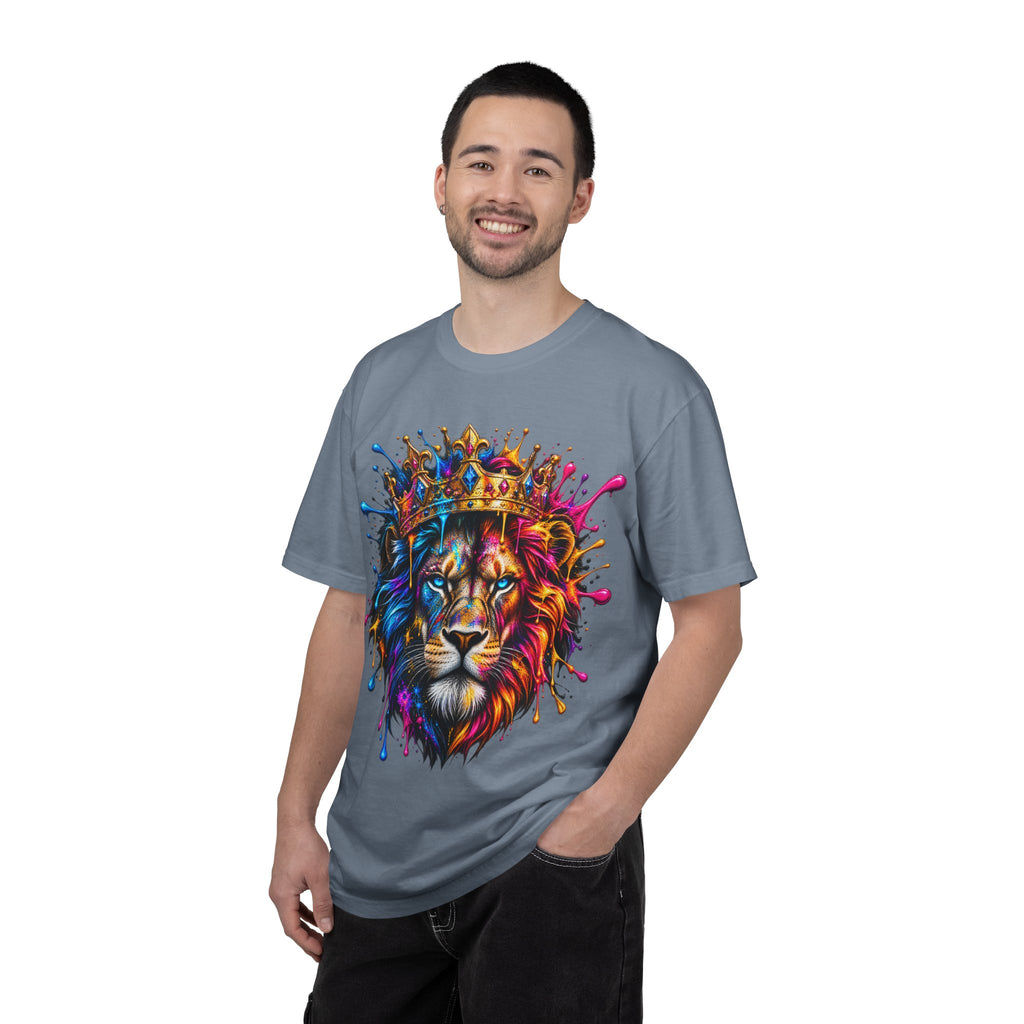 Color Splash Lion Tee — Regal Crown Graphic T-Shirt
