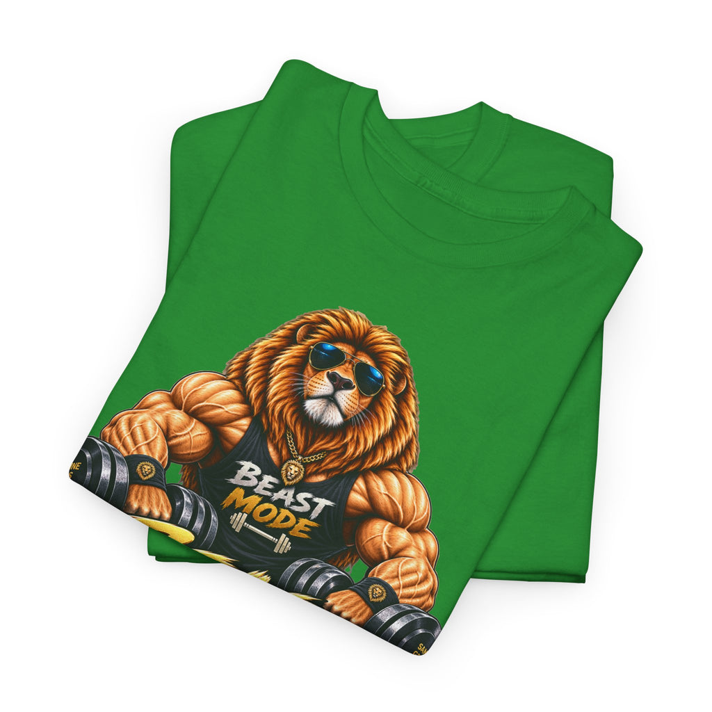 Beast Mode Lion T-Shirt — Workout Gym Fitness Tee