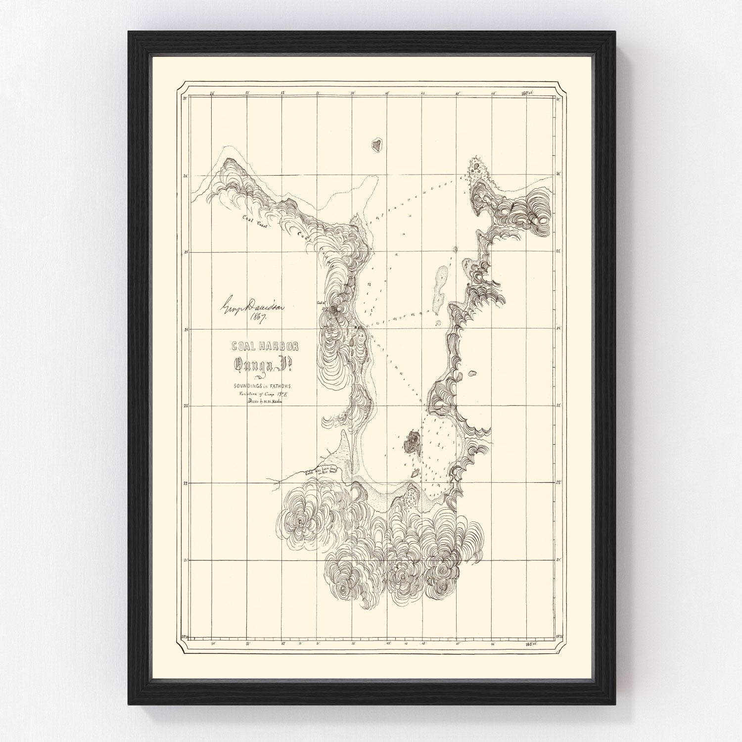 Vintage Coal Harbor Map 1867