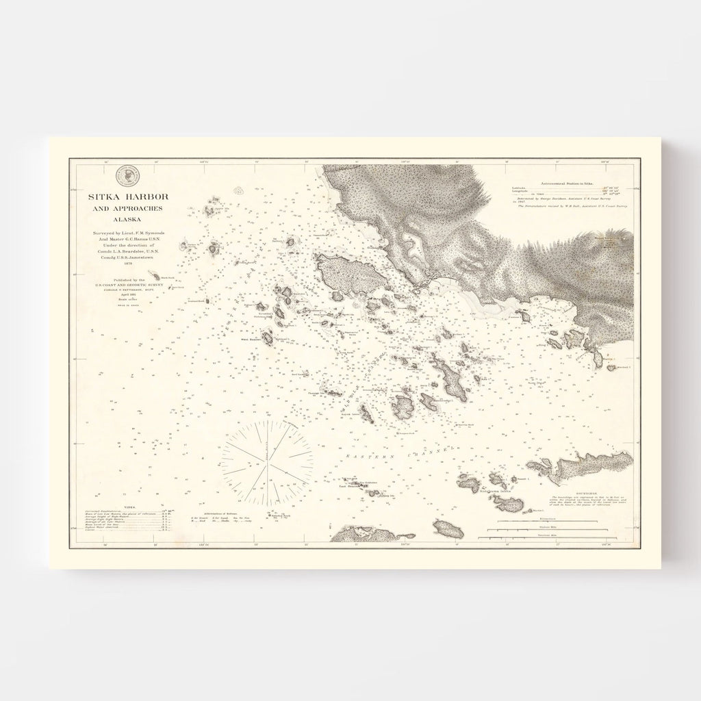 Vintage Sitka Harbor Map 1881