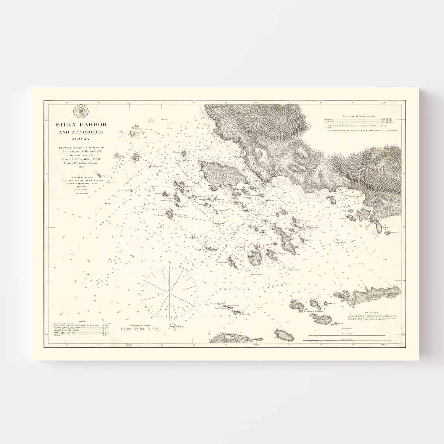 Vintage Sitka Harbor Map 1881