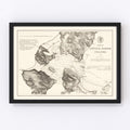 Vintage Iliuliuk Harbor, Unalashka Map 1875