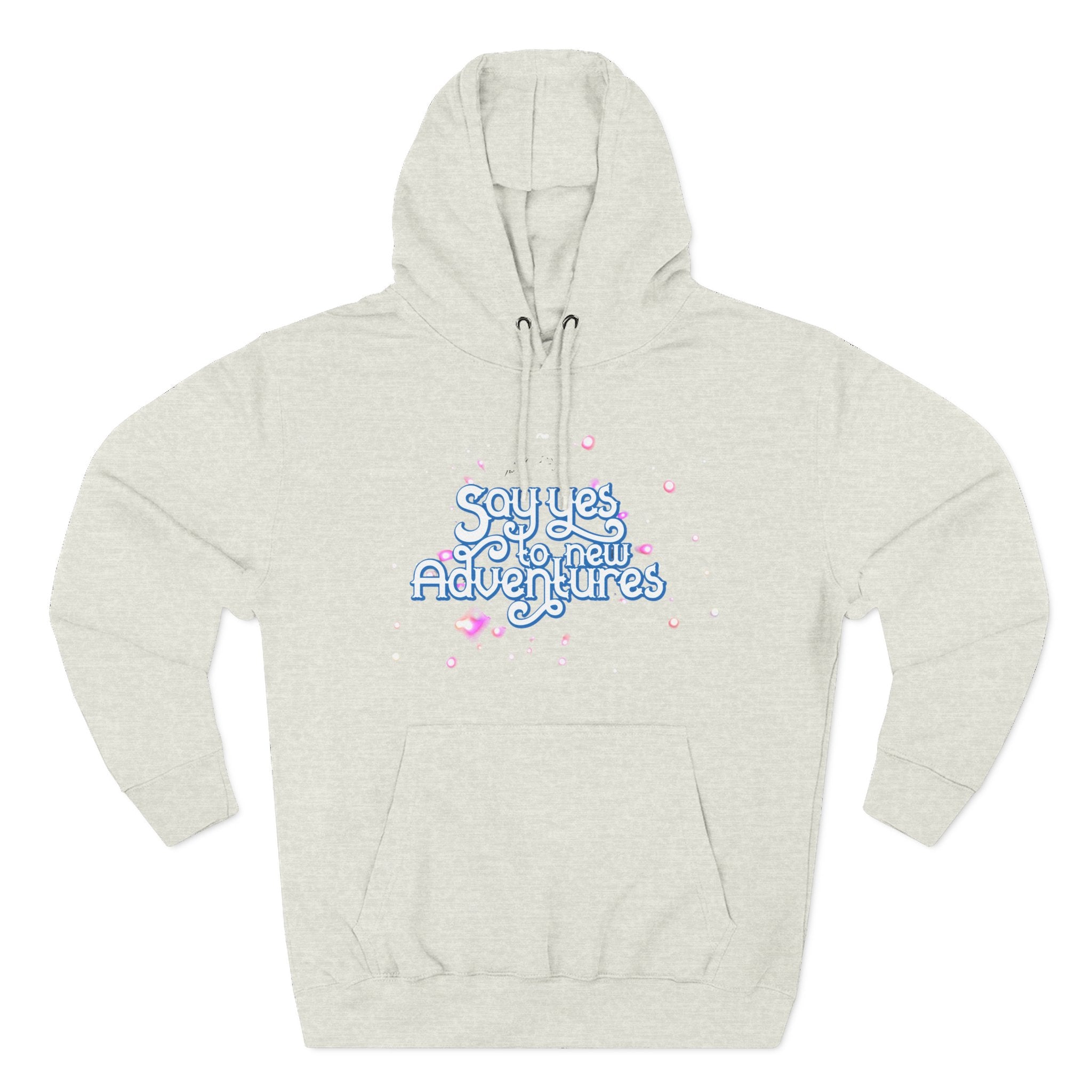 Hoodie — 'Say yes to New Adventures' Pastel Graphic Fleece Hoodie