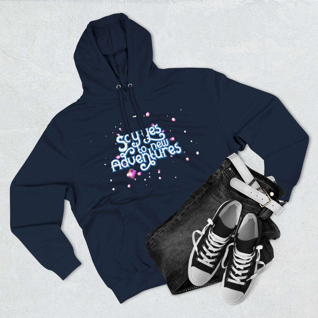 Hoodie — 'Say yes to New Adventures' Pastel Graphic Fleece Hoodie