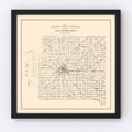 Vintage Map of Allen County, Indiana 1910