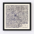 Vintage Map of Bartholomew County, Indiana 1925