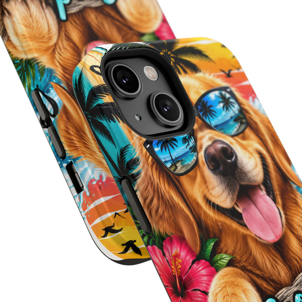 Phone Case — 'Good Vibes Only' Tropical Dog Impact-Resistant Case