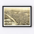Vintage Map of Wilkes-Barre, Pennsylvania 1889