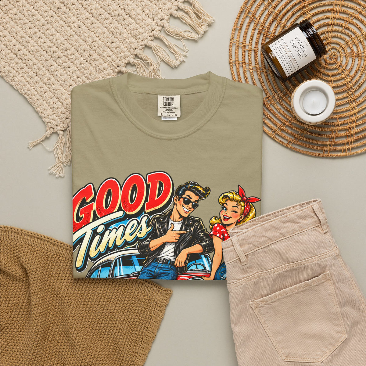 Good Times Retro Car Tee — Vintage 1950s Rockabilly Graphic T‑Shirt