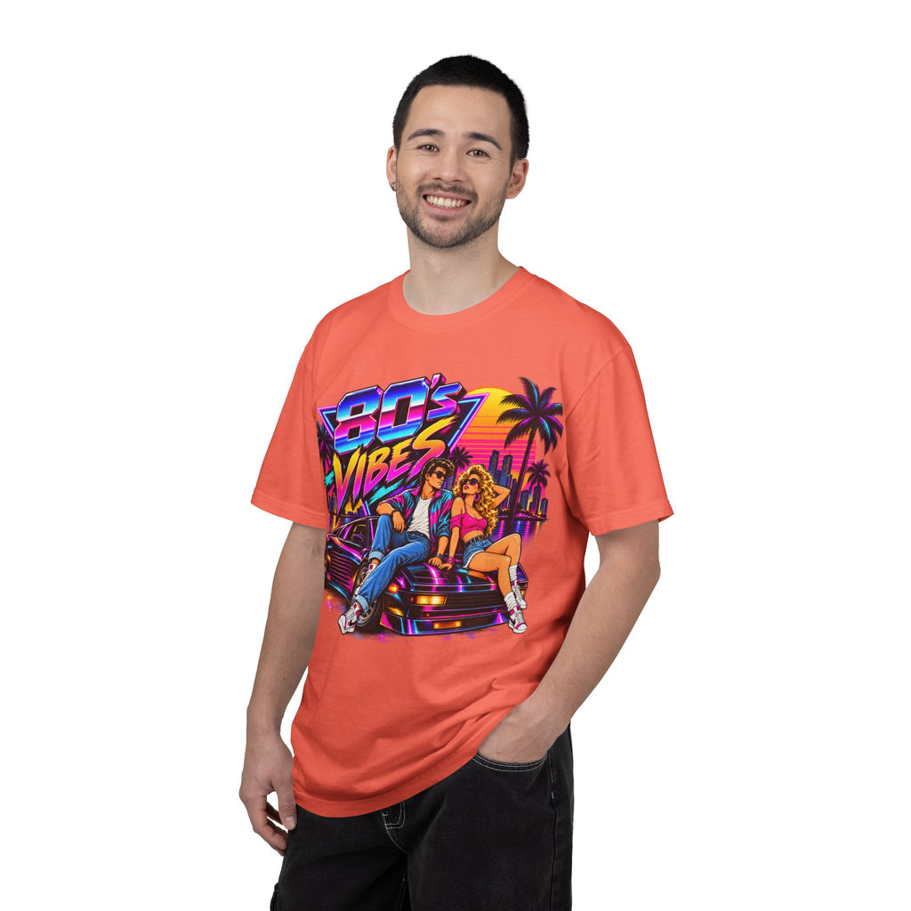 80s Vibes retro car scene T-shirt | neon palm sunset