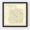Vintage Map of Elkhart County, Indiana 1909