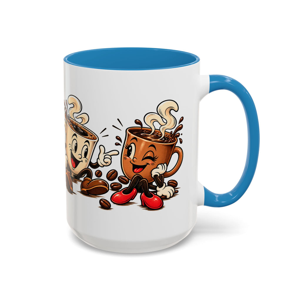 Coffee Cartoon Mug — Cute Dancing Coffee Cups Accent Mug