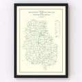 Vintage Map of Harrison County, Indiana 1909