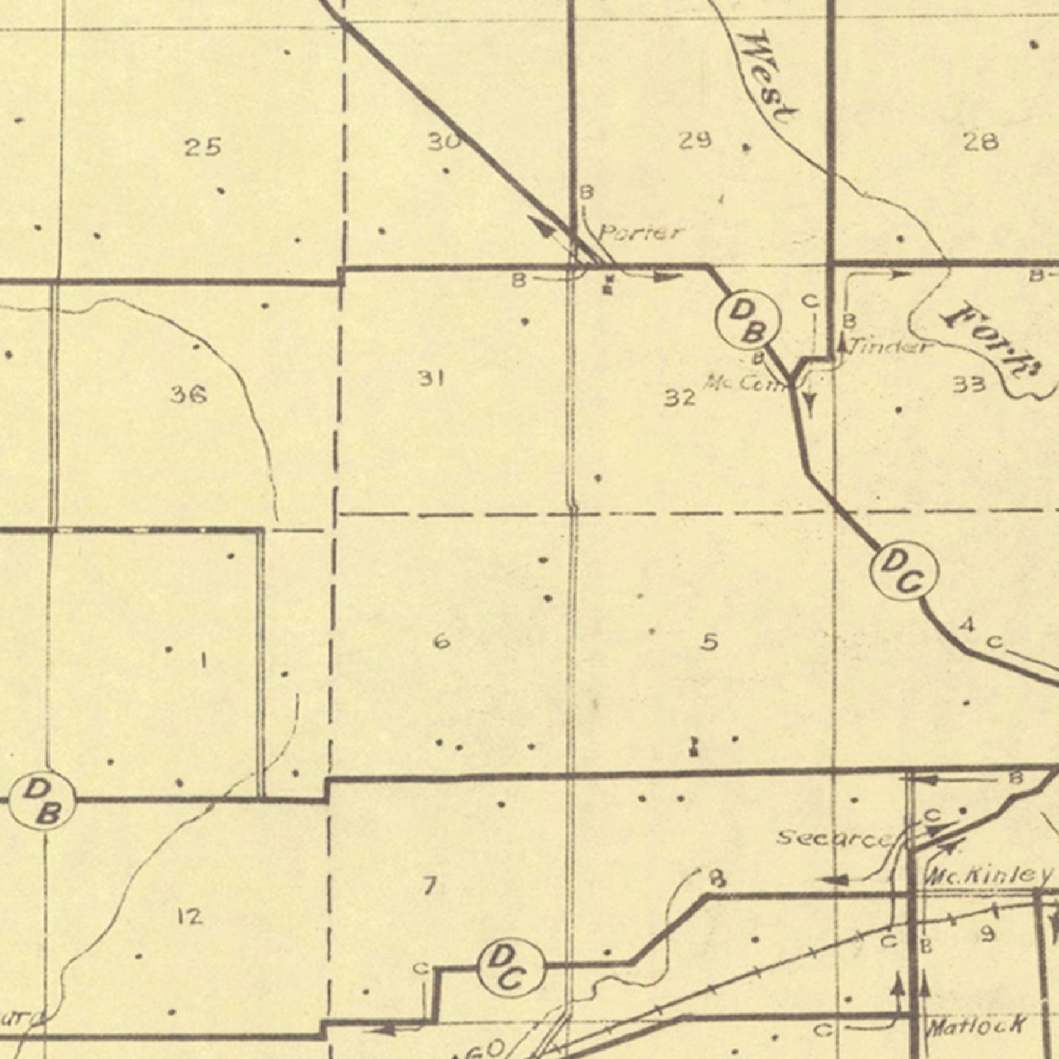 Vintage Map of Hendricks County, Indiana 1911