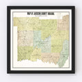 Vintage Map of Jackson County, Indiana 1917