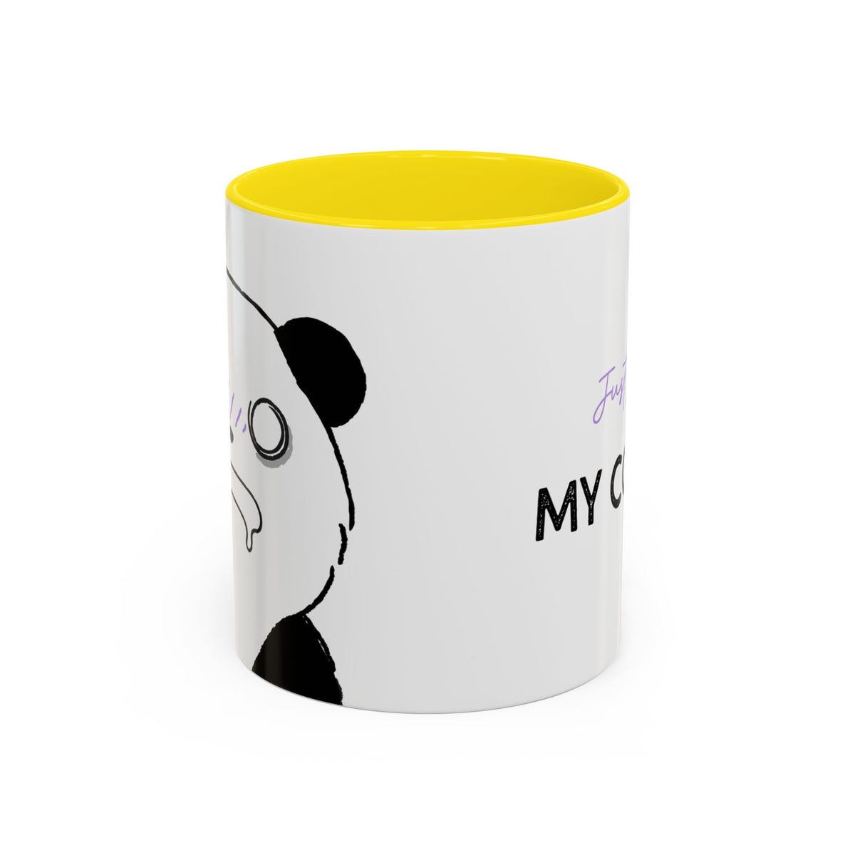 Just Give Me My Coffee!!! Accent Mug — Panda Coffee Lover Gift (11/15oz)