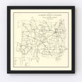Vintage Map of Jackson County, Indiana 1910