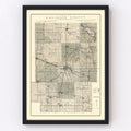 Vintage Map of Kosciusko County, Indiana 1933