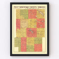 Vintage Map of Kosciusko County, Indiana 1916