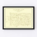Vintage Map of LaGrange County, Indiana 1909