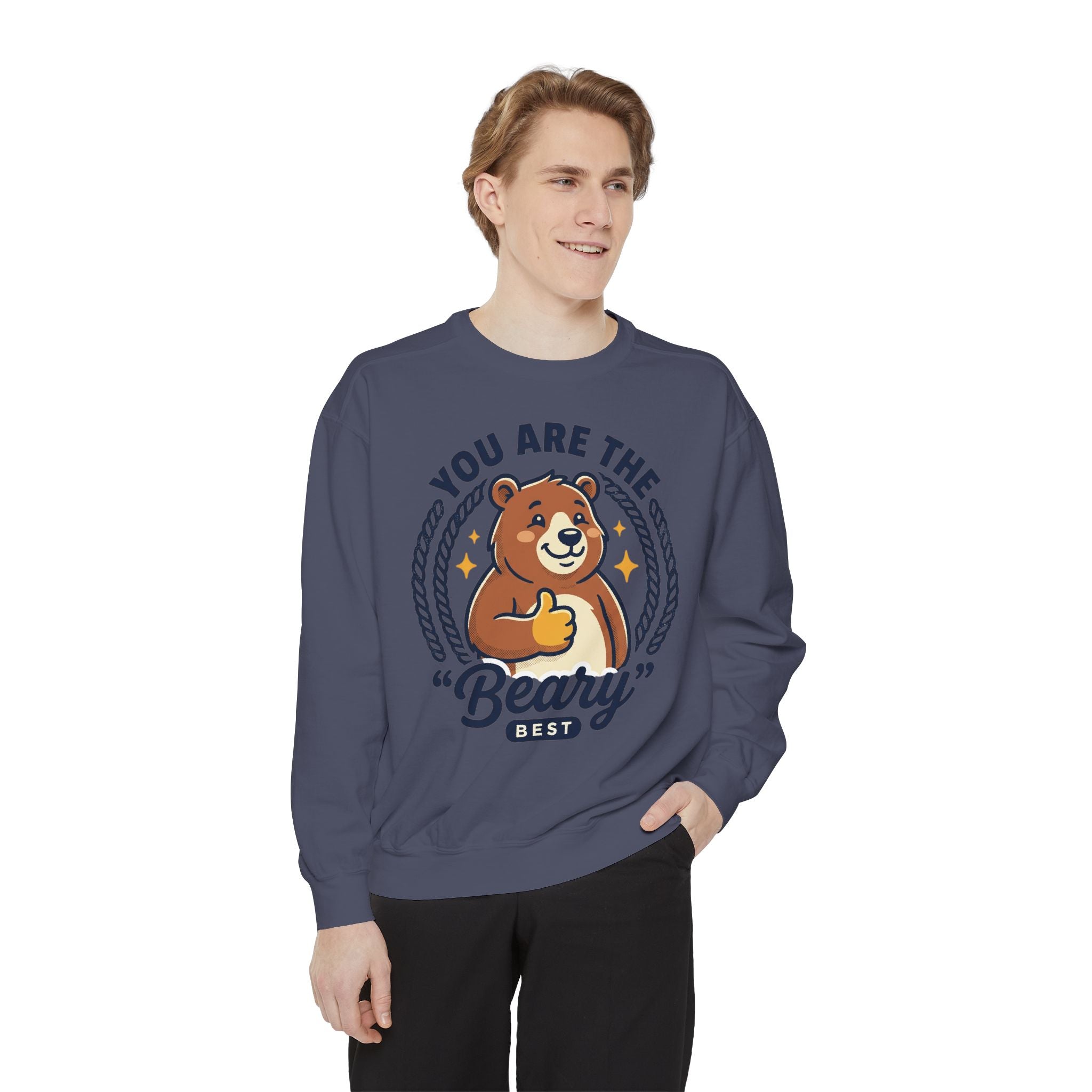 You Are The Beary Best Sweatshirt — Cute Thumbs-Up Bear Graphic