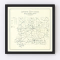 Vintage Map of Lawrence County, Indiana 1909