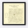 Vintage Map of Marshall County, Indiana 1910