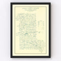 Vintage Map of Miami County, Indiana 1911