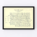 Vintage Map of Noble County, Indiana 1909
