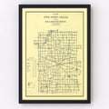Vintage Map of Rush County, Indiana 1909