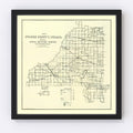 Vintage Map of Starke County, Indiana 1909