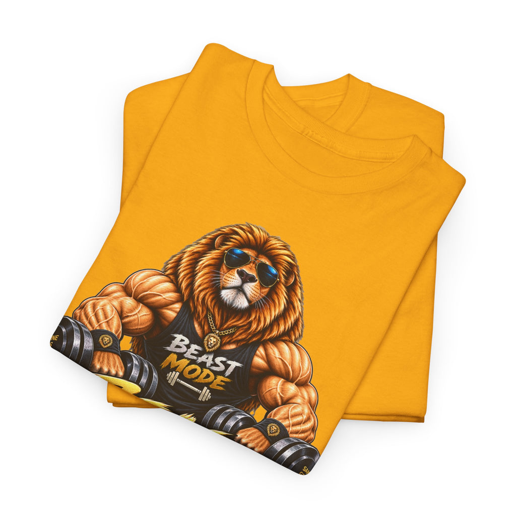 Beast Mode Lion T-Shirt — Workout Gym Fitness Tee