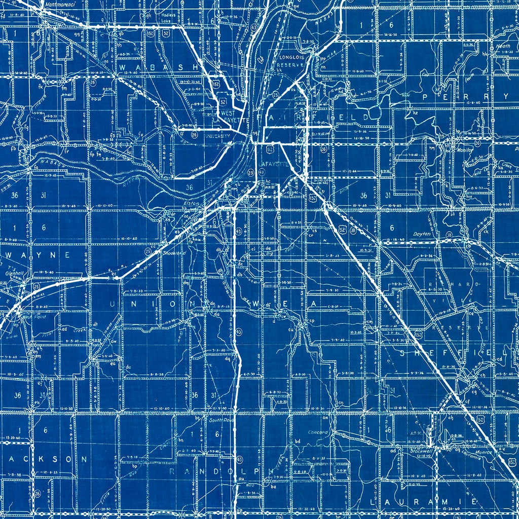 Vintage Map of Tippecanoe County, Indiana 1936