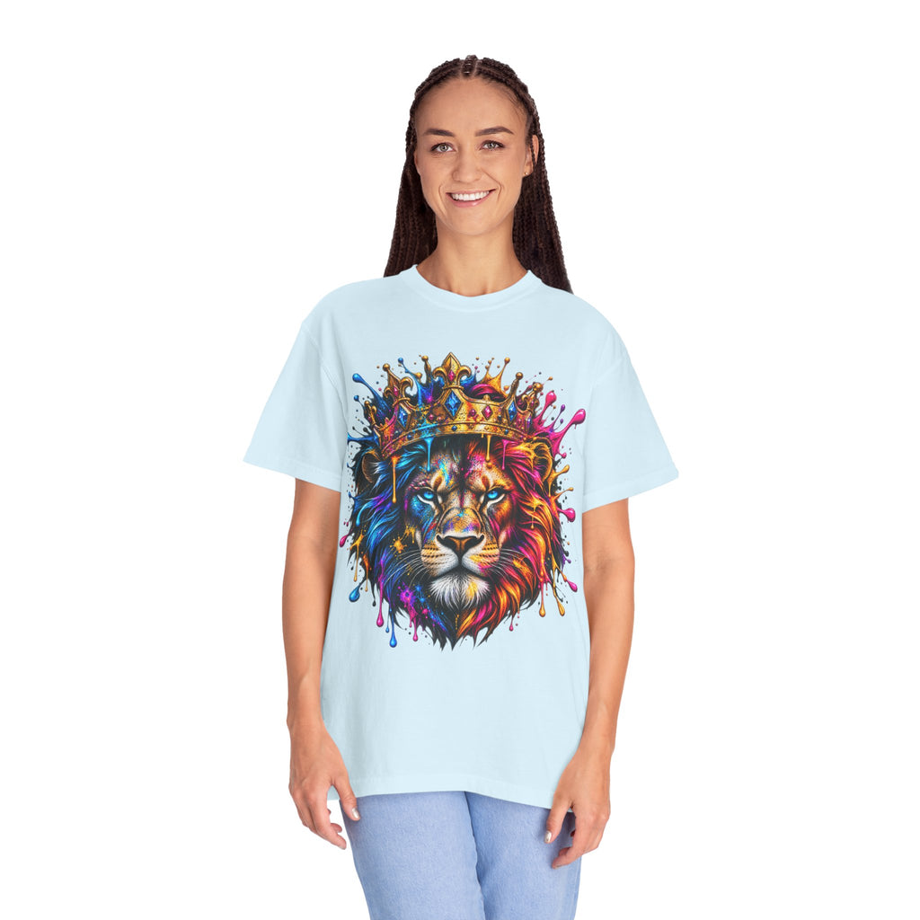 Color Splash Lion Tee — Regal Crown Graphic T-Shirt
