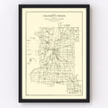 Vintage Map of Vigo County, Indiana 1909