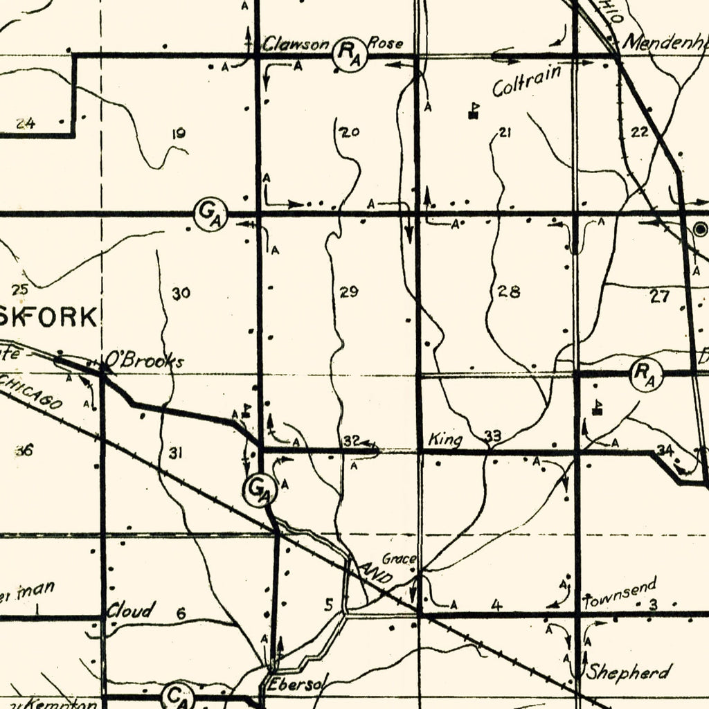 Vintage Map of Wayne County, Indiana 1910
