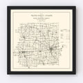 Vintage Map of Wayne County, Indiana 1910