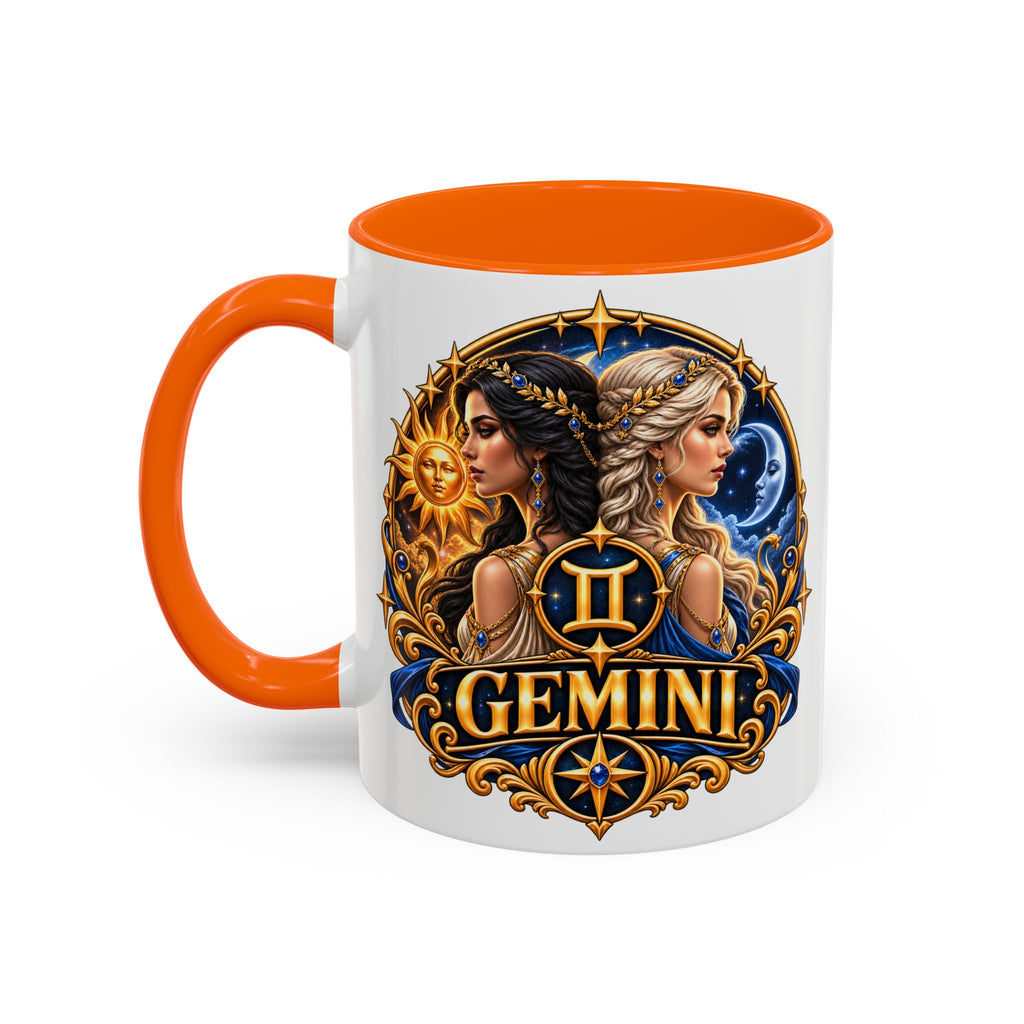 Gemini Zodiac Coffee Mug — Gemini Sign Astrology Accent Mug (11/15oz)