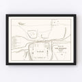 Vintage Map of Fort Richardson, Texas 1870