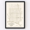 Vintage Map of Austin, Texas 1872
