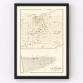 Vintage Map of Galveston, Texas 1889