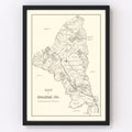 Vintage Map of Brazos County, Texas 1867