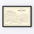Vintage Map of Bowie County, Texas 1860